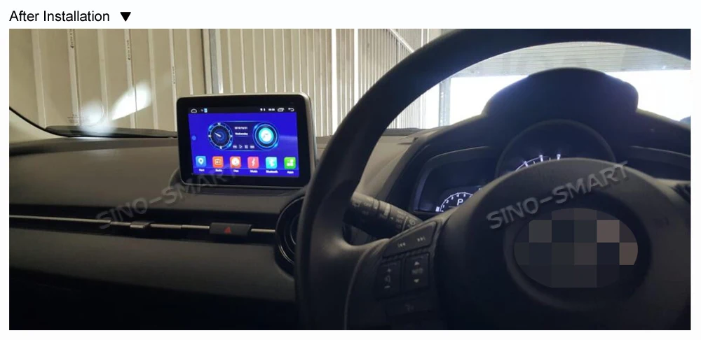 SINOSMART четырехъядерный Android 8,1 2G ram автомобильный Радио gps навигатор плеер для Mazda 2/Mazda 3/Axela/CX-3- без Canbus