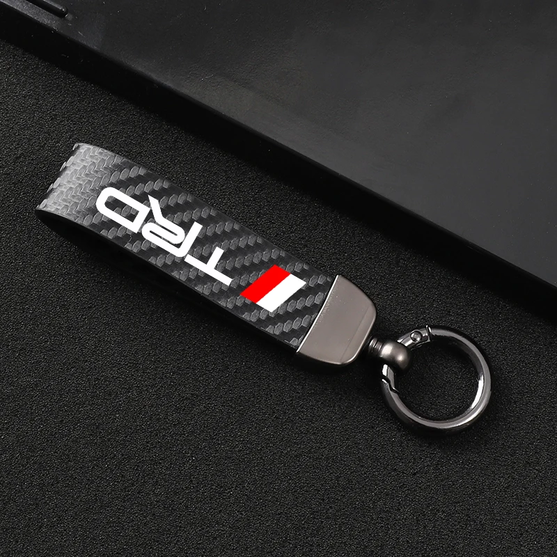 New Carbon Fiber Car Styling Keychain 4s Shop Fine Gift Key Ring For Toyota TRD VIOS Avensis Auris Hilux Corolla Camry RAV4 | Автомобили и