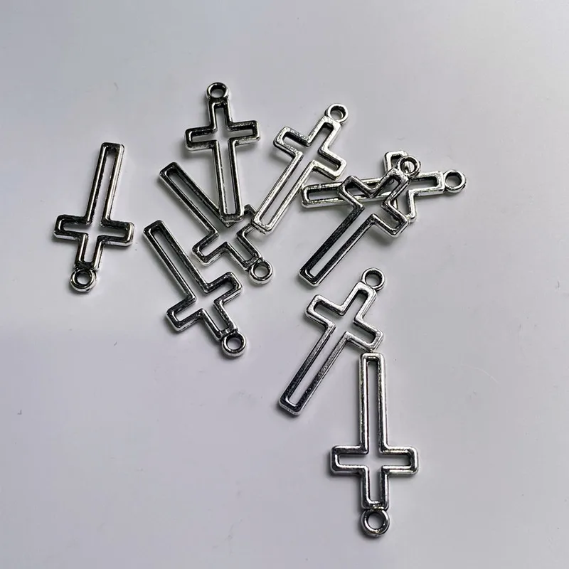 

30pcs 11x23mm Cross Connector Pendants Charms Jewelry Making DIY Men's WomenNecklace Bracelet Handmade Crafts Accessories