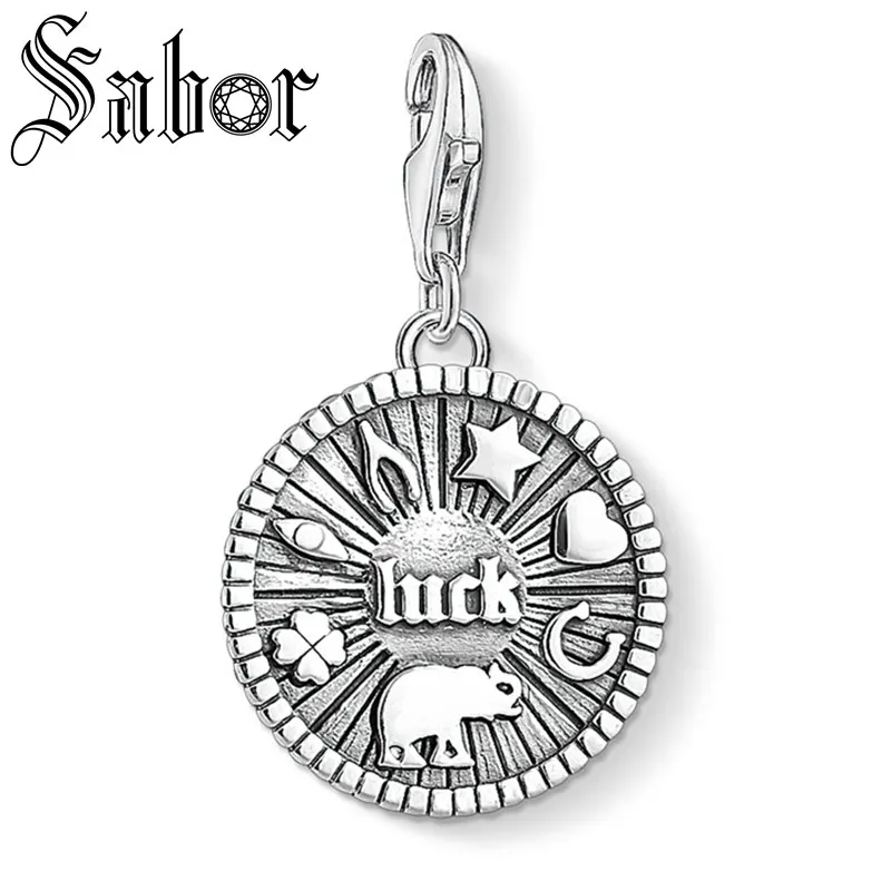Модные оригинальные фирменные подвески-монеты на удачу с серебряным покрытием