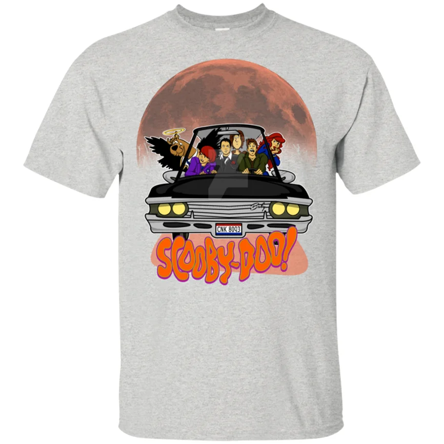 Scooby Doo и Impala Baby Supernatural Castiel футболка Веселая мужская белая популярная без