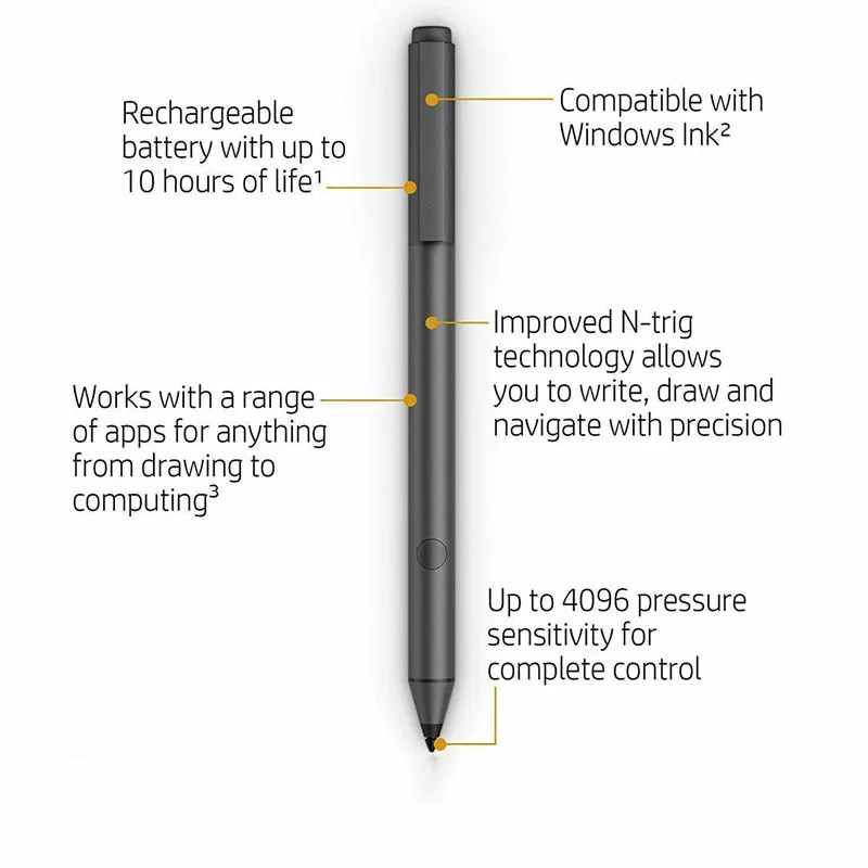 Bluetooth 4096 давление 2MY21AA подлинный стилус для HP Pavilion Spectre Envy x360 наклонная