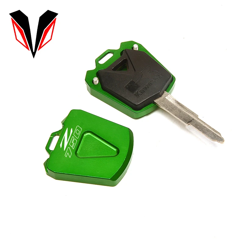 

For Kawasaki Z750 Z 750 2002-2012 Accessories Motorcycle Key Cover Protective Shell & Embroidery Keychain (Key Without Chip)