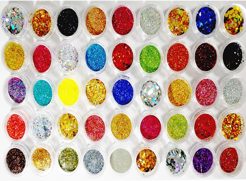45 цветов s Голографический лазерный серебряный цвет блёстки шестиугольные
