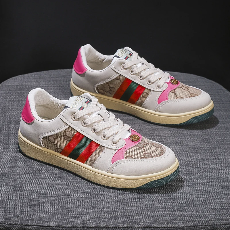 

2021 New Women's High Version Dirty Shoes Unisex Women's Sports Flat Classic Retro Color Matching Large Size 35-40