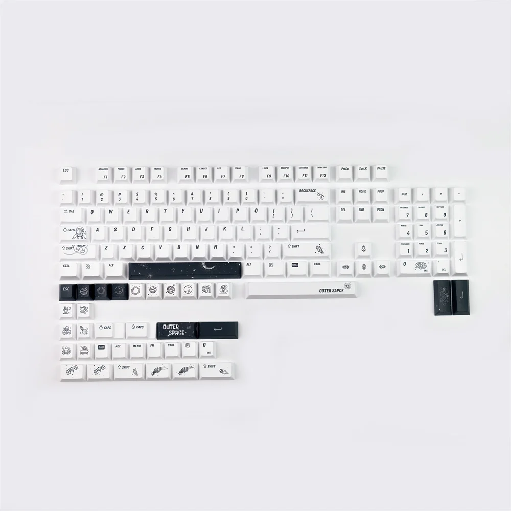 Клавиатура PBT Space Man минималистичные белые черные клавиши с 140 клавишами вишневый