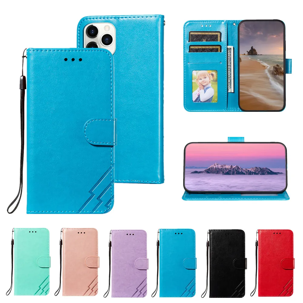 

Case for IPhone 11 12 Pro Max 12 Mini X XS XR SE 2020 7 8 Plus Etui Flip Wallet Leather Card Slot Full Protection Lanyard Cover