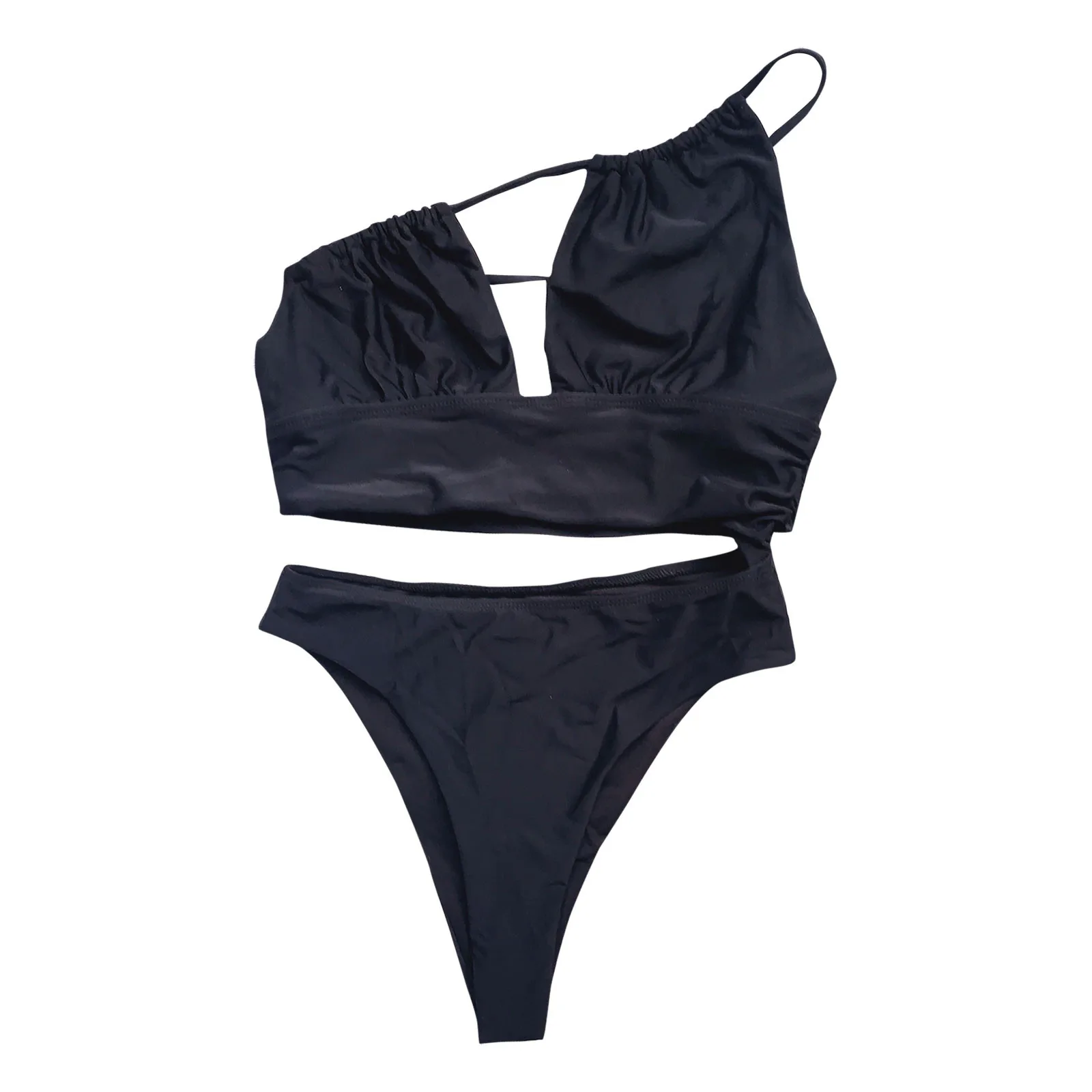 

Swimsuit Black Women Sexy Hollow Swimwear Push Up Two Piece Bikini Set Swimsuit Beachwear Female Padded Swimwear Women 2021