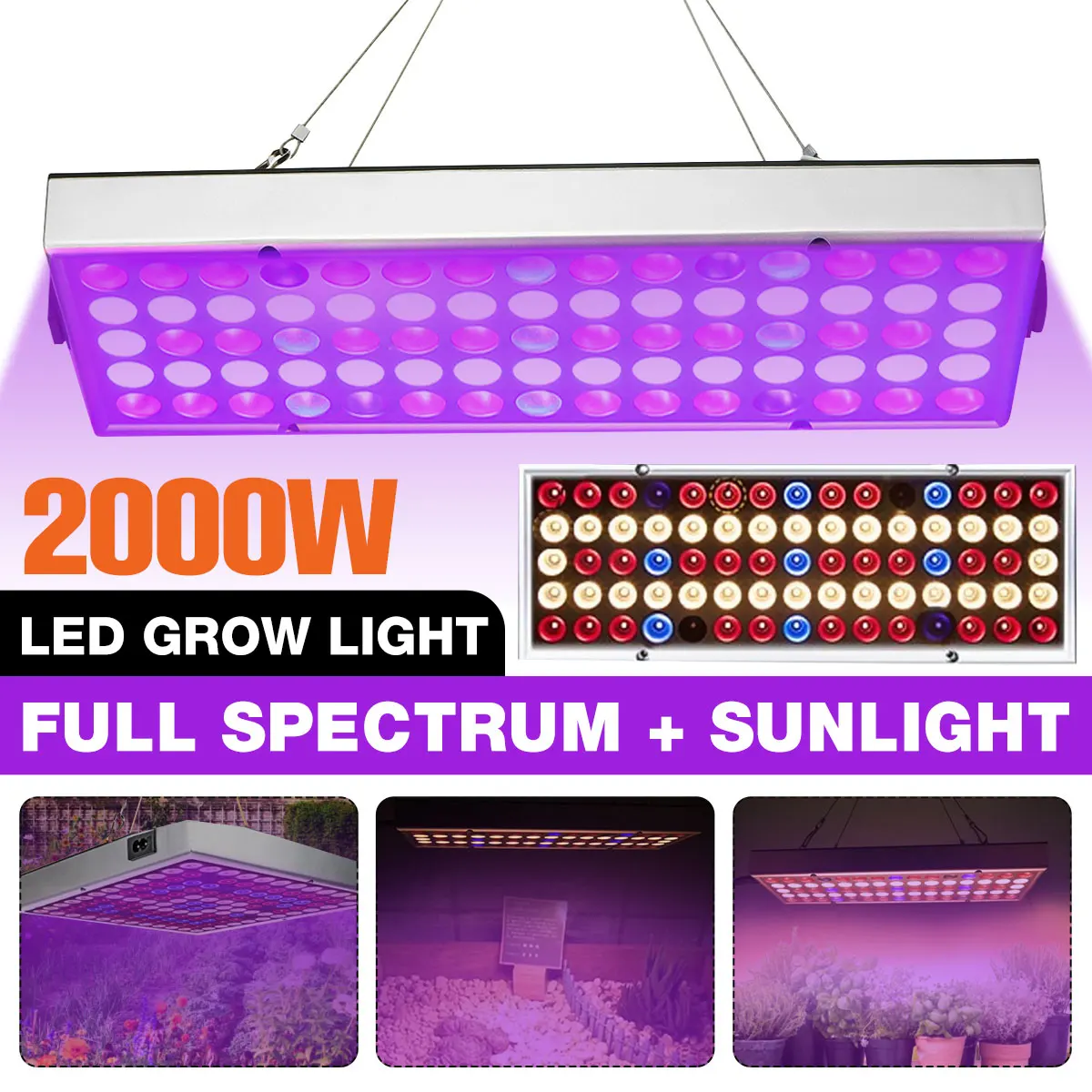 

NEW 2000W 3000W Growing Lamps LED Grow Light Full Spectrum One Switch Plant Growth Lamp For Indoor Plants Flower Grow Tent