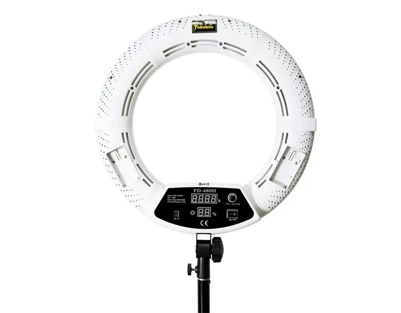 Yidoblo FD-480II двухцветный студийный кольцевой светильник светодиодный видео Одиночная лампа 45 см без штатива фотографический светильник ing 96 Вт 5500 к светодиодный светильник