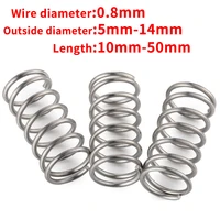 10pcs 0 8mm wire dia od 5 6 7 8 9 10 11 12 13mm y type rotor return compression pressure spring 10 50mm 304 stainless steel