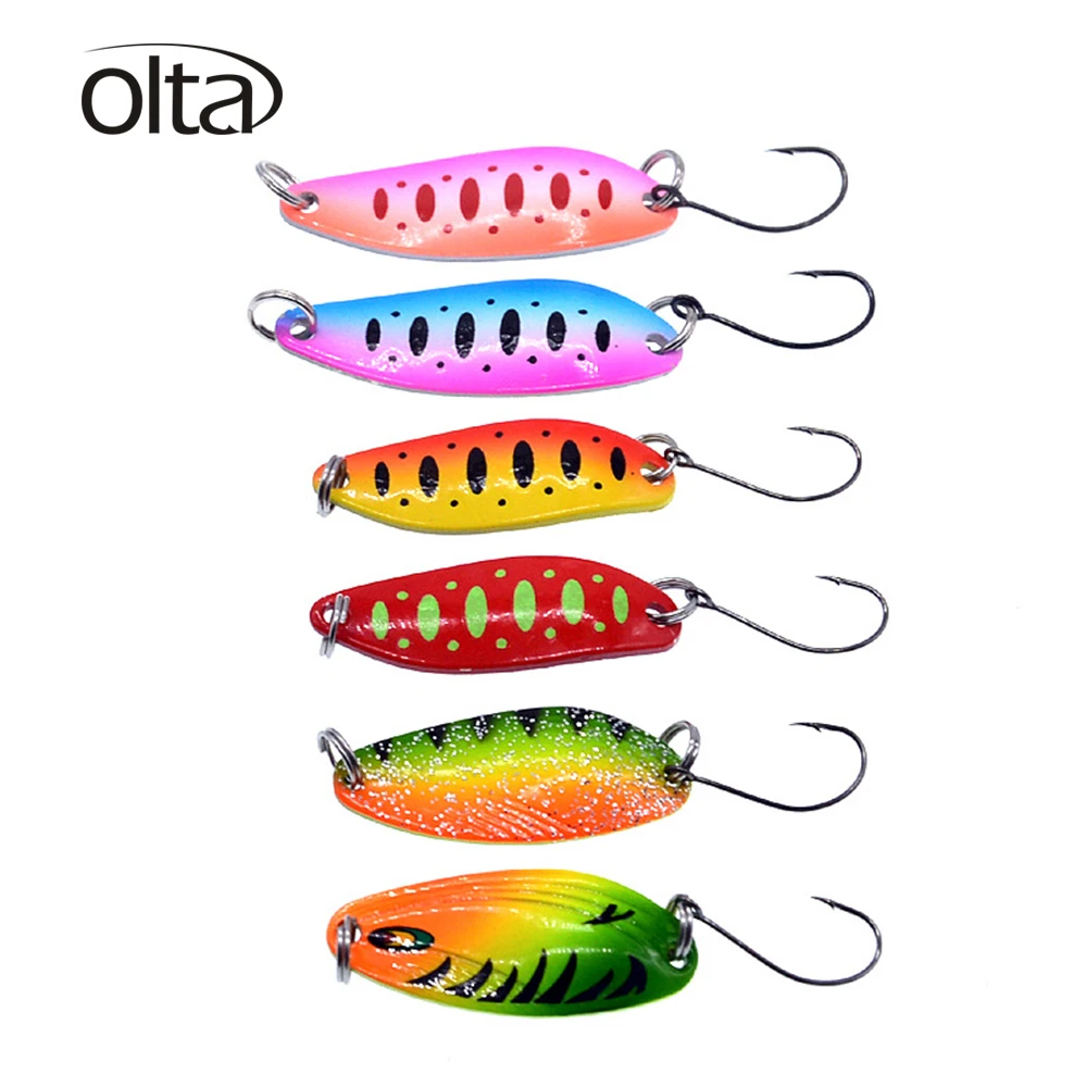 Olta 6 шт./компл. форель ложка Рыбалка Искусственные Блестки для карпа рыболовные