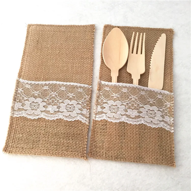 30 шт. набор деревянных столовых приборов одноразовая посуда вилки ножи ложки