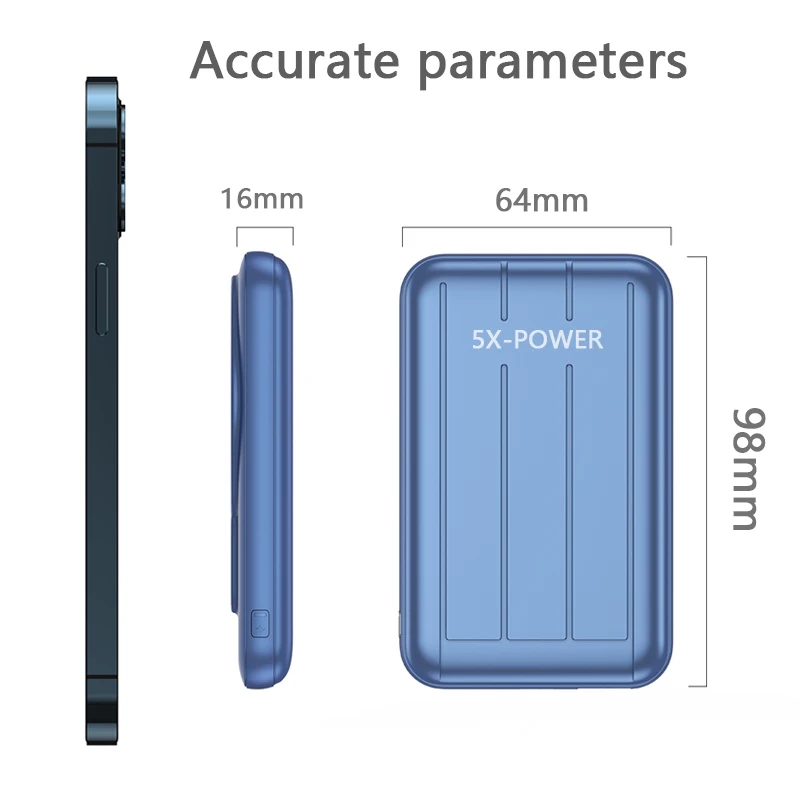 

15W Magnetic Power Bank For Magsafe Fast wireless charging For iphone 12 12Pro 12proMax 12mini Adsorption Mobile Phone Battery
