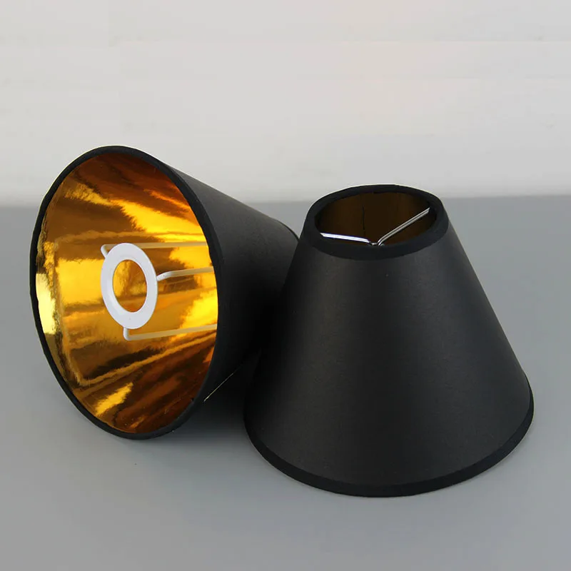 

Modern Black Gold Fabric Chandelier Lamp Shade,Simple Style Home Decoration Small Table Lamp Wall Light Lampshade,E14/ Clip on