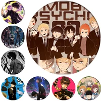 58mm anime mob psycho 100 brooch pins cosplay badge backpacks clothes girl female xmas gift button clothes