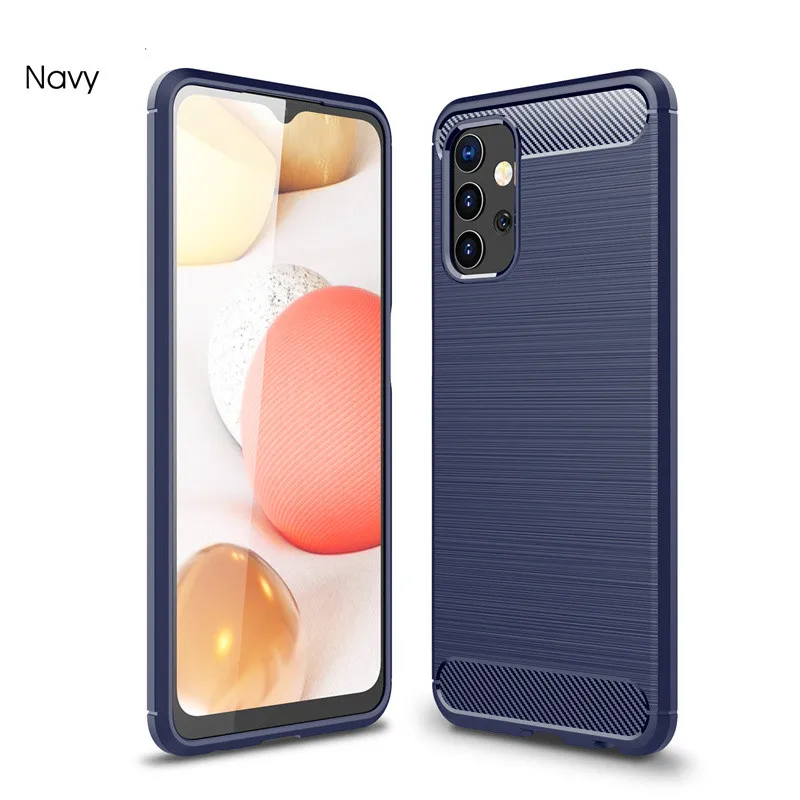 For Fundas Samsung Galaxy A32 Case For Samsung A32 Cover Phone Bumper Shockproof Soft Carbon Fiber Cover For Samsung A32 Capas