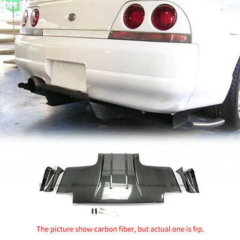 Для Nissan R33 Skyline GTR TS Style FRP Fiber Неокрашенный задний диффузор с металлическим