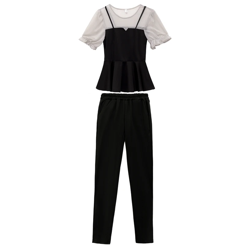 summer 2020 New sets for women Fashion Casual Two-piece Set Female Short sleeve trousers suit spring Office Lady Outfits Uniform |