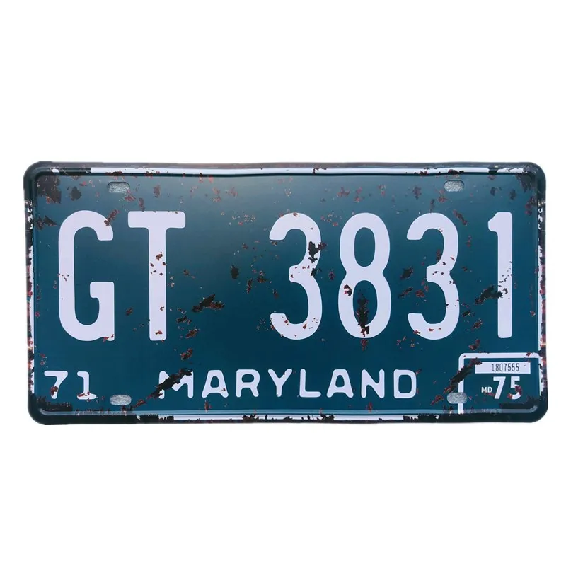 

GT-3831 Metal Plate Car License Plate Number Tin Signs Bar Pub Cafe Home Wall Decor Garage Wall Painting Plaques