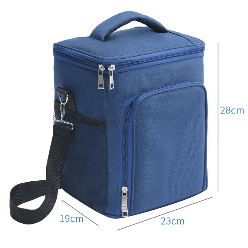 

High Capacity Food Thermal Lunch Bag Waterproof Oxford Cloth Insulated Heat Handbags Portable Travel Crossbody Tote Organizer