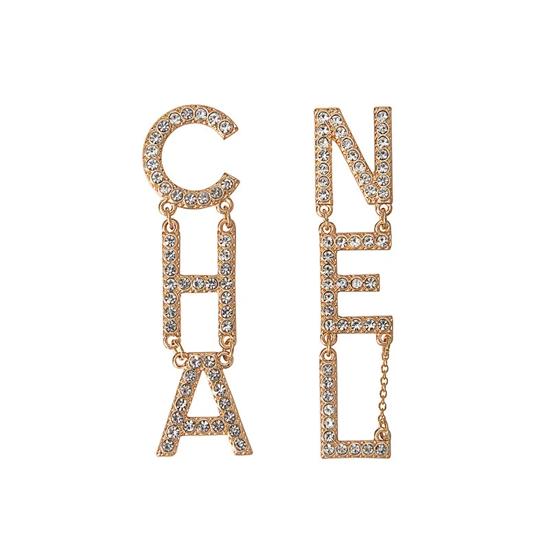 

2021 New Geometric Letters Diamonds Earrings Fashion Brand Female Jewelry gift