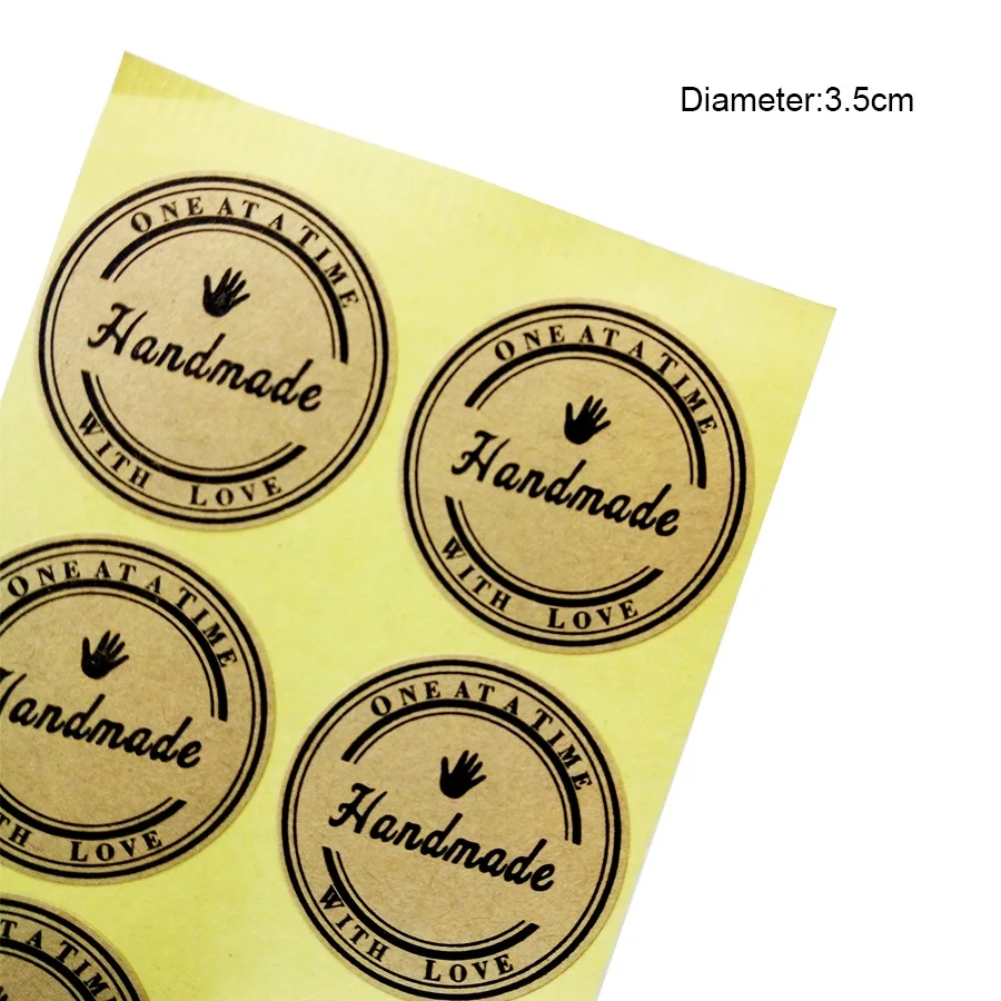 

100 шт./лот наклейка ручной работы с любовью винтажные наклейки из крафт-бумаги ярлыки креативные DIY Ручная работа для подарка наклейка для за...