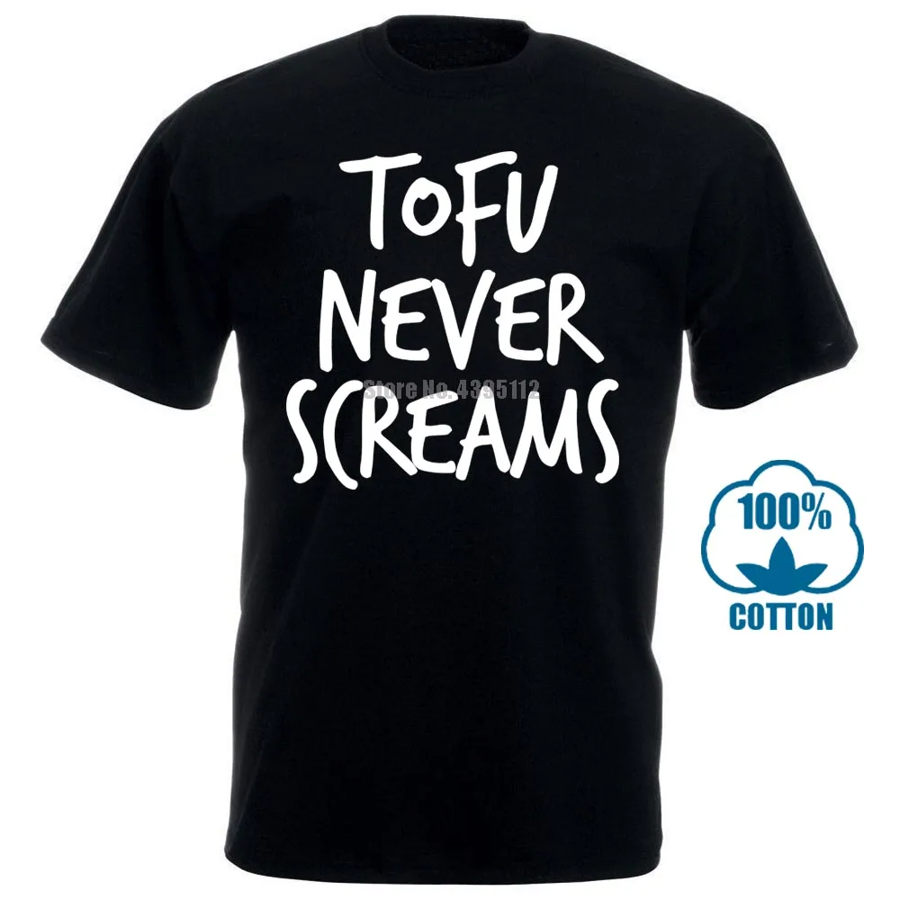 Мужская футболка с принтом Tofu Never Screams права животных вегетарианские рубашки