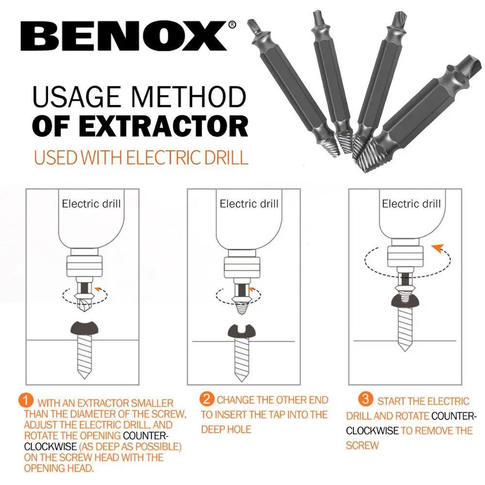 4pcs/set Material Damaged Screw Extractor Drill Bits Guide Set Broken Speed Out Easy out Bolt Stud Stripped Remover Tool | Инструменты