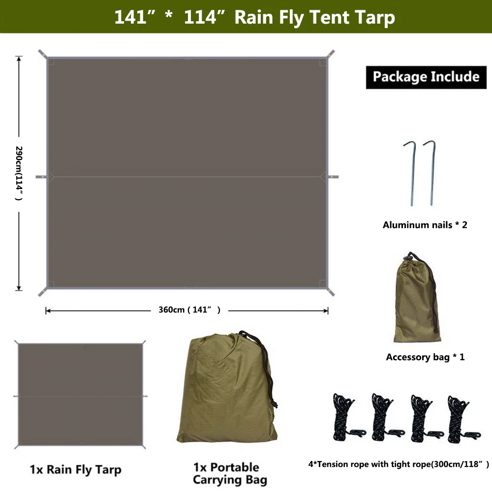 Waterproof Beach Sun Shelter Tarp Tent Shade Ultralight UV Garden Awning Canopy Sunshade Outdoor Camping Hammock Rain Fly | Дом и сад