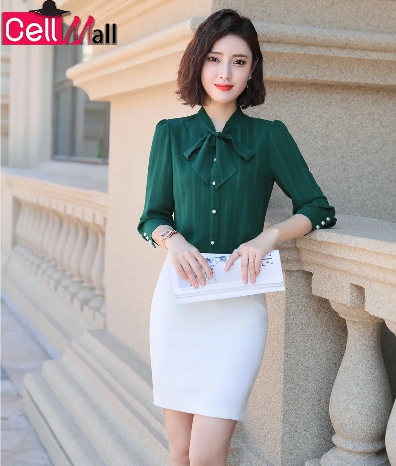 

Women Formal Business Suits With Tops And Skirt For Ladies Office 2020 Spring Summer OL Styles Blouses & Shirts Office Suits