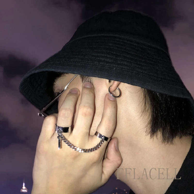 FFLACELL 2020 New Fashion Metal Vintage Punk Hip Hop Style Cross Siamese Adjustable Open Ring Party Men And Women Jewelry Gift | Украшения