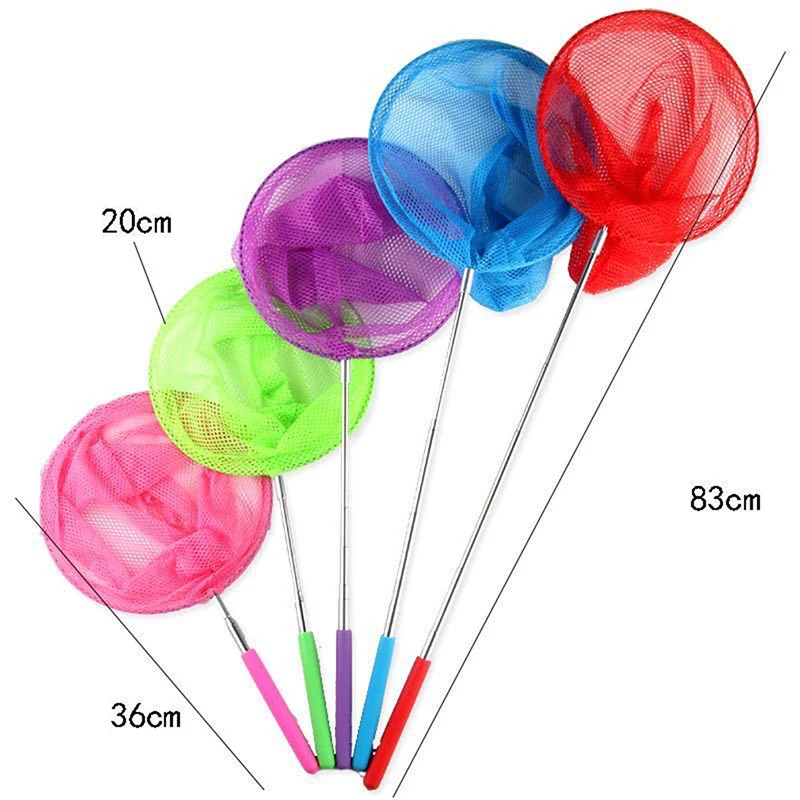 

Outdoor Toys Kids Fishing Net Rainbow Telescopic Butterfly Net Insect Catching Nets For Children Catching Insects Cognitive Toys