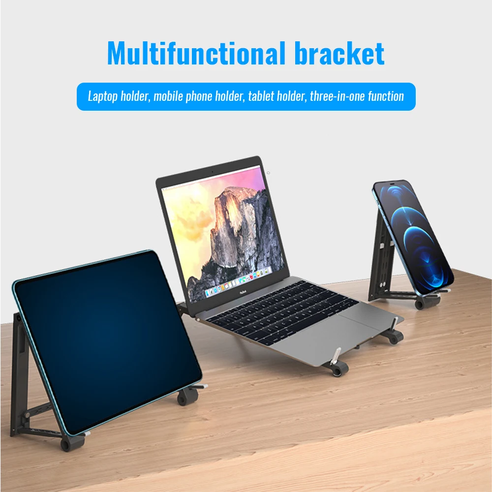 

Регулируемая подставка для ноутбука из АБС-материала для Macbook, подставка для планшета, ноутбука, Настольная охлаждающая подставка, складной...