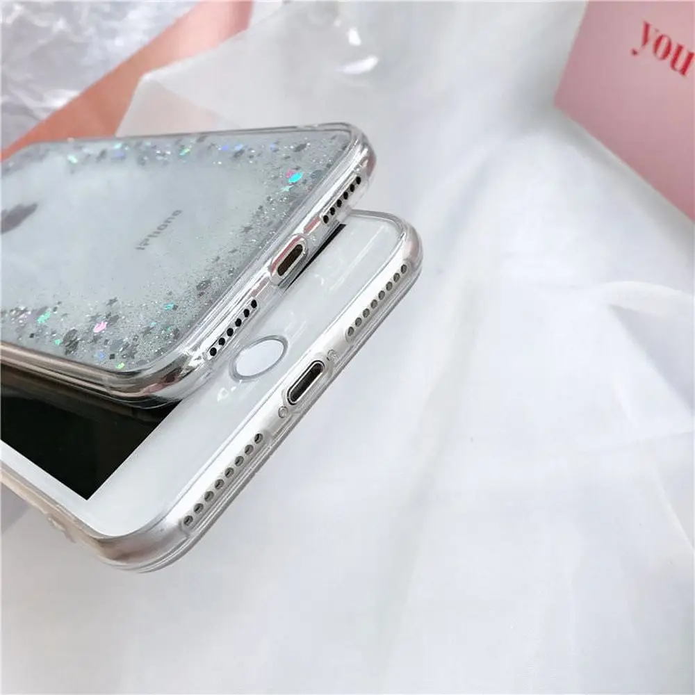 L-FADNUT Transparent Glitter Phone Case For HUAWEI Mate 20 Nova4e Stylish Clear Slim Bumper P20 30 Lite Pro TPU Cover |