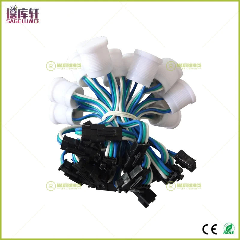 Бесплатная доставка DC5V ws2811IC 20 мм Диаметр прозрачный/молочный корпус