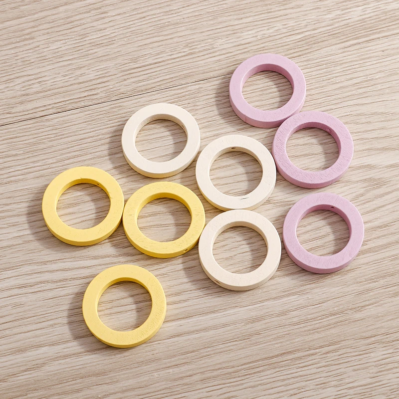

30pcs 29*30 Connectors Colorful Wood Round Charms for DIY Making Pendants Necklace Earrings Bracelets Jewelry Findings Crafts