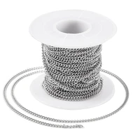 304 stainless steel curb chains for jewelry making diy bracelet necklace unwelded stainless steel color 2 7x2x0 5mm 4x3x0 8mm