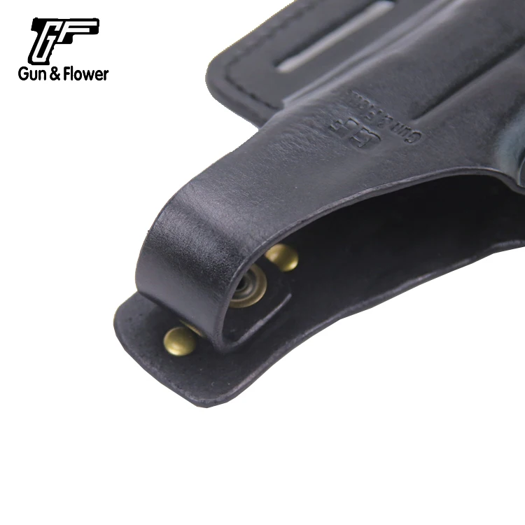 Gun&ampFlower OWB Leather Holster G17/22/31 Pistol 2 Slot Pouc Half Barrel Pouch Case for Glock Accessories | Спорт и развлечения