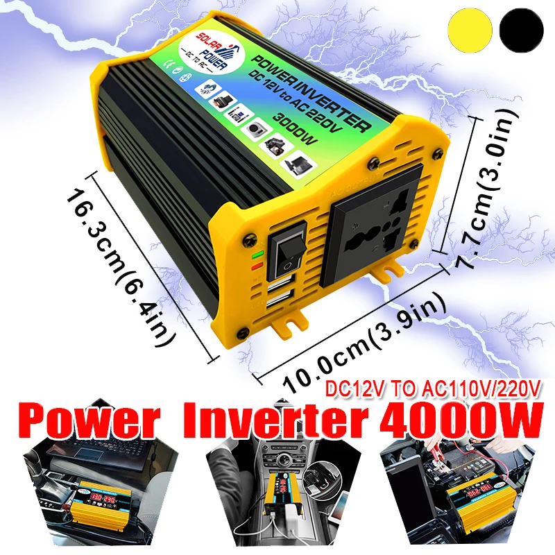 Инвертор солнечной энергии преобразователь напряжения 3000 Вт 12 В в переменный ток