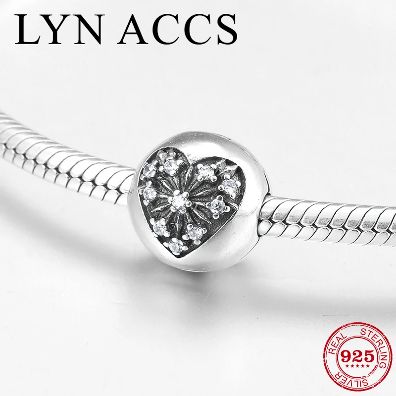 Красивая снежинка из стерлингового серебра 925 пробы с фиксаторами в виде сердца