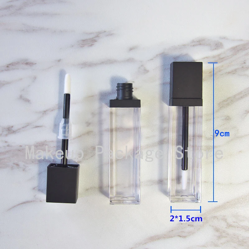 

Square Clear 7ml Cosmetic Empty Lip Gloss Tube Lips Balm Bottle Brush Container Mini Refillable Bottle Lipgloss Tube 10/30/50pcs