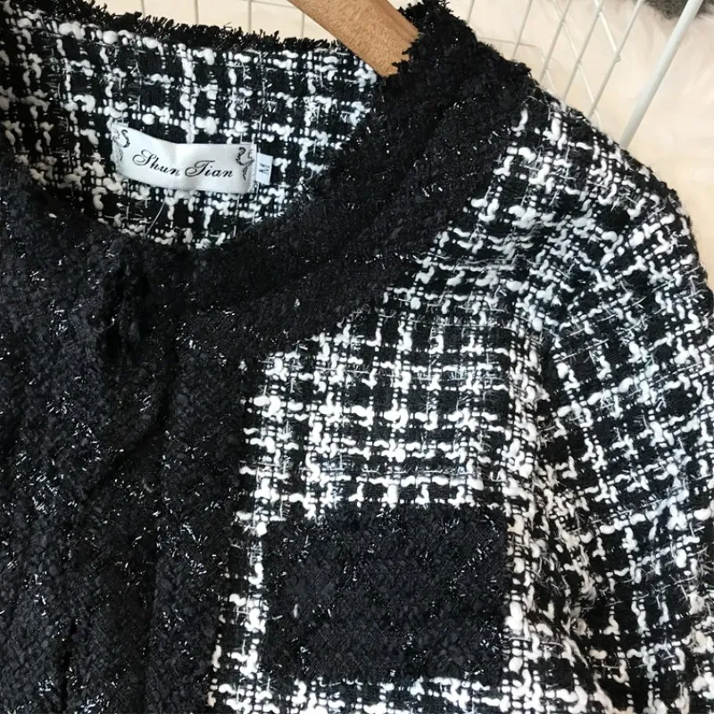 Женское небольшое ароматное Короткое шерстяное пальто новинка 2020 твидовая