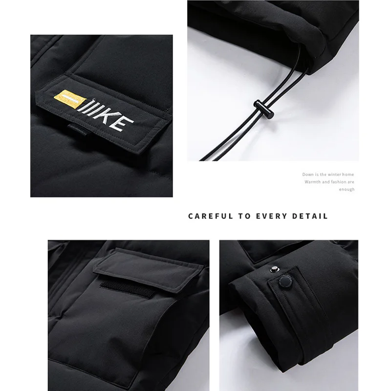 Winter Jacket Men Fashion Workwear New Style Young Puffer Jacket Short Thicken Outdoor Warm White And Black Goose Down Coats