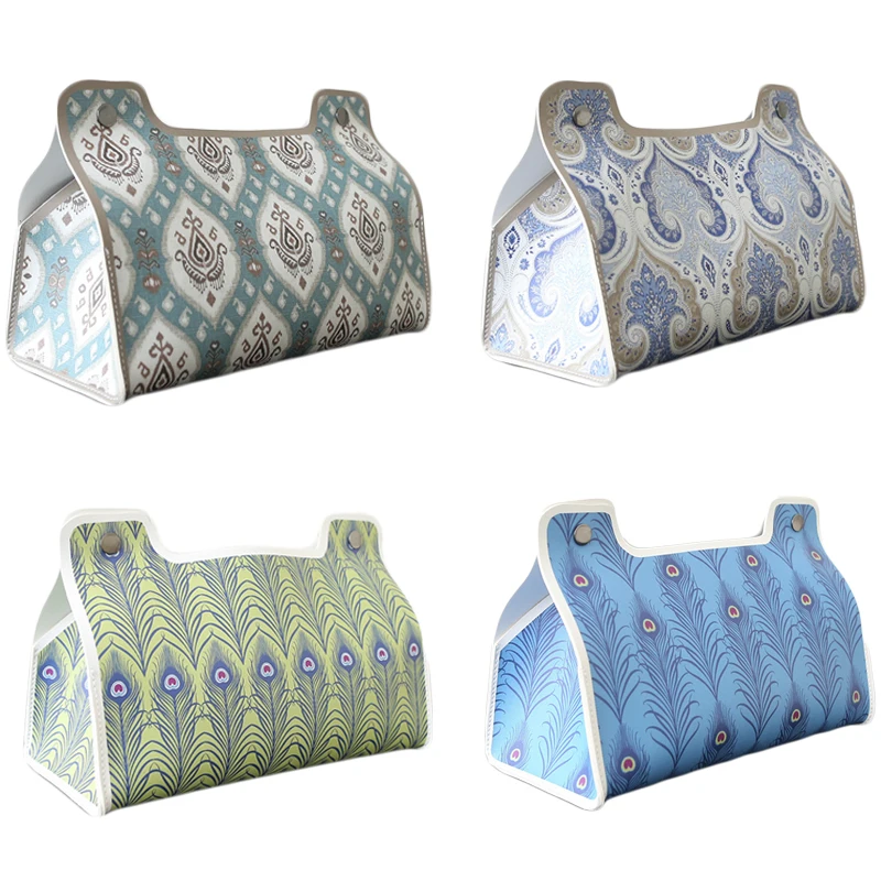 

Small Tissue Boxes Cute PU Leather Napkin Paper Holder For Living Room Kitchen Bedroom Toilet Home Decor Storage Accessories