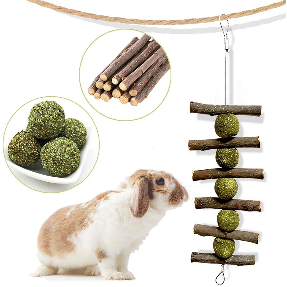 Кролик жевательная игрушка для зубов натуральные яблочные палочки кроликов