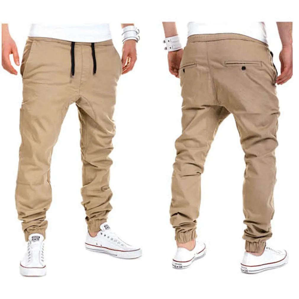 Осенне зимние мужские спортивные штаны свободные хлопковые для фитнеса