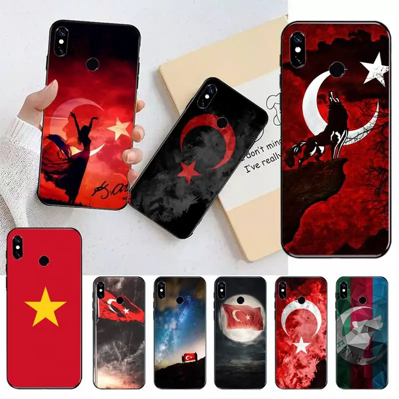 

national flag azerbaijan Phone Case For Xiaomi Redmi note 7 8 9 t max3 s 10 pro lite Luxury brand shell funda coque