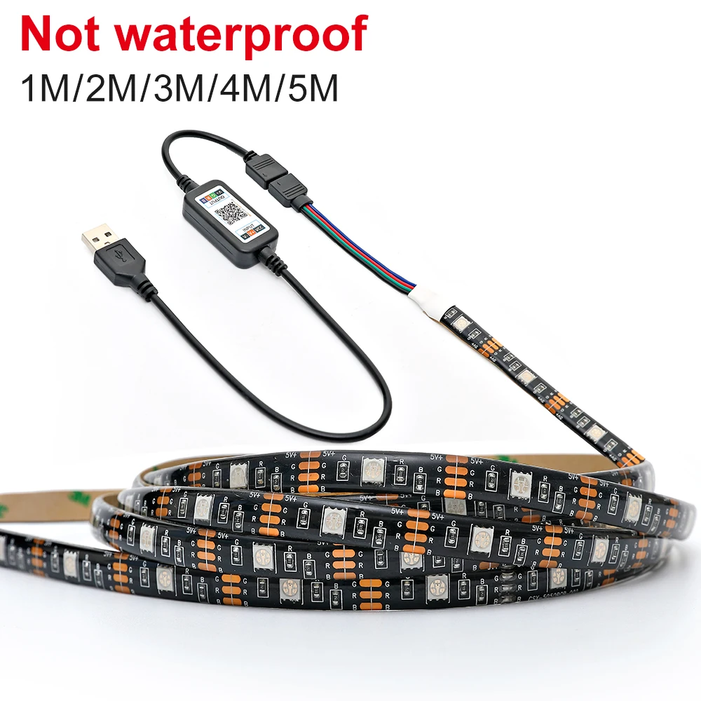 Светодиодная лента Smd5050 Grb гибкая Led полоска для подсветки телевизора с Wi-Fi Bluetooth Usb