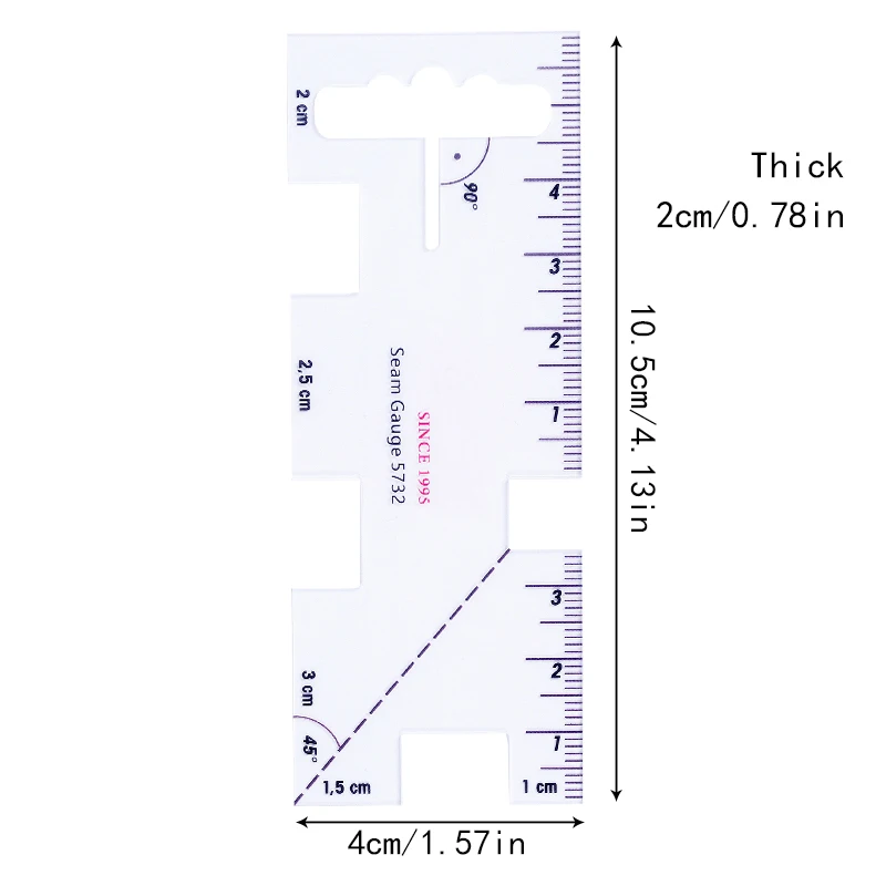 Пластиковая прозрачная линейка с французскими кривыми шлипами швейные